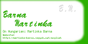 barna martinka business card